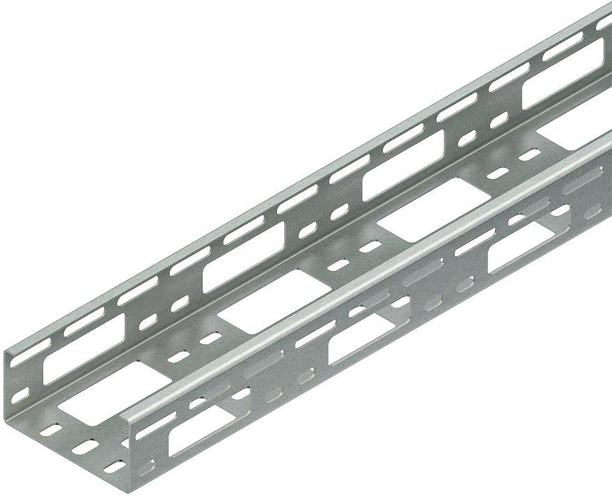 Verteilerrinne Leuchtentragschiene 50x100x3000mm t=1,5mm gelocht Stahl bandverz.