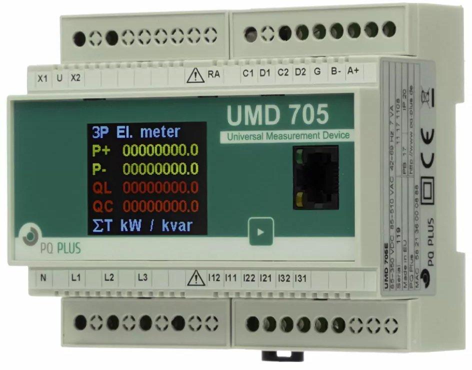 Universalmessgerät Hutschieneneinbau für CAT IV-Umgebung WEBSERVER