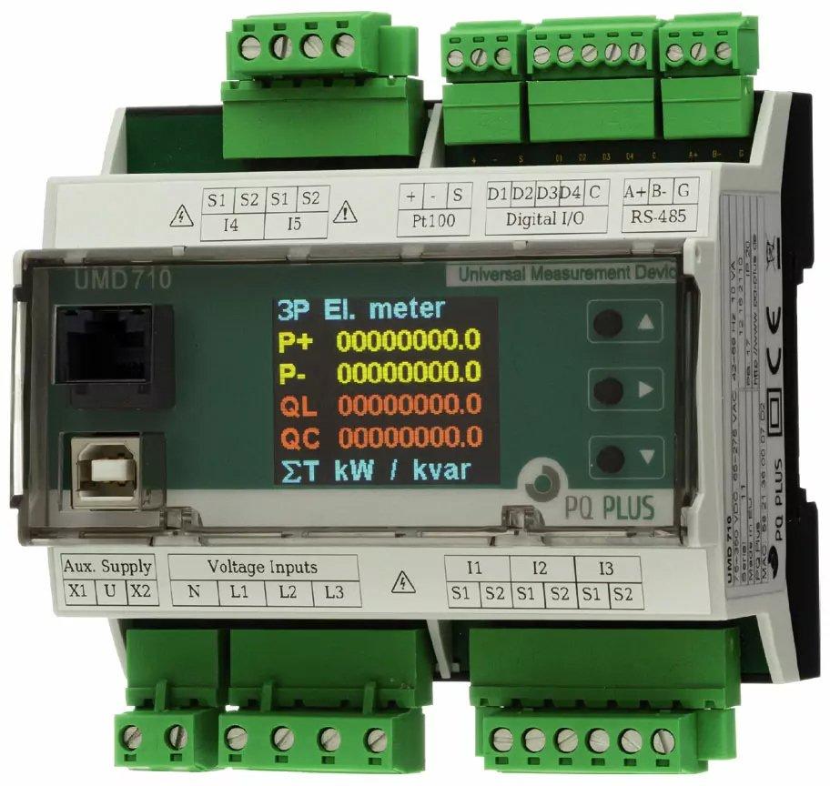 Universalmessgerät Hutschieneneinbau 5-Messkanäle WEBSERVER, USB-Anschluss