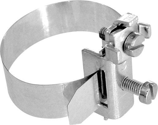 Erdungsbandschelle 37/0 Messing vernickelt 1/8-3/8""