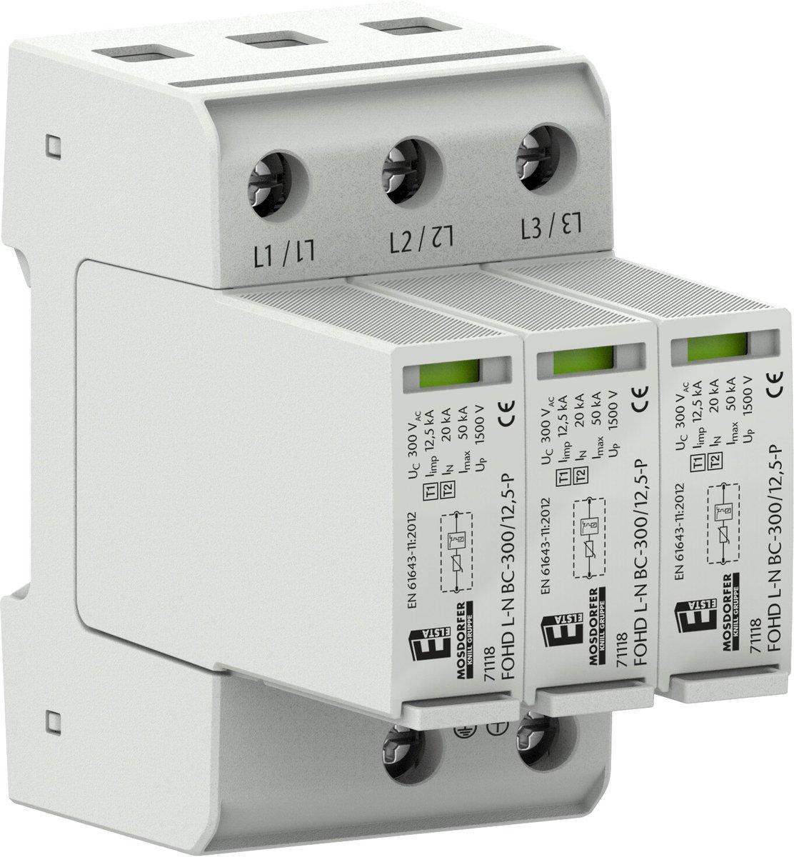 BLITZSTROMABLEITER 3+0/BC/12,5KA FOHD  BC TNC 300/12,5-P ELSTA