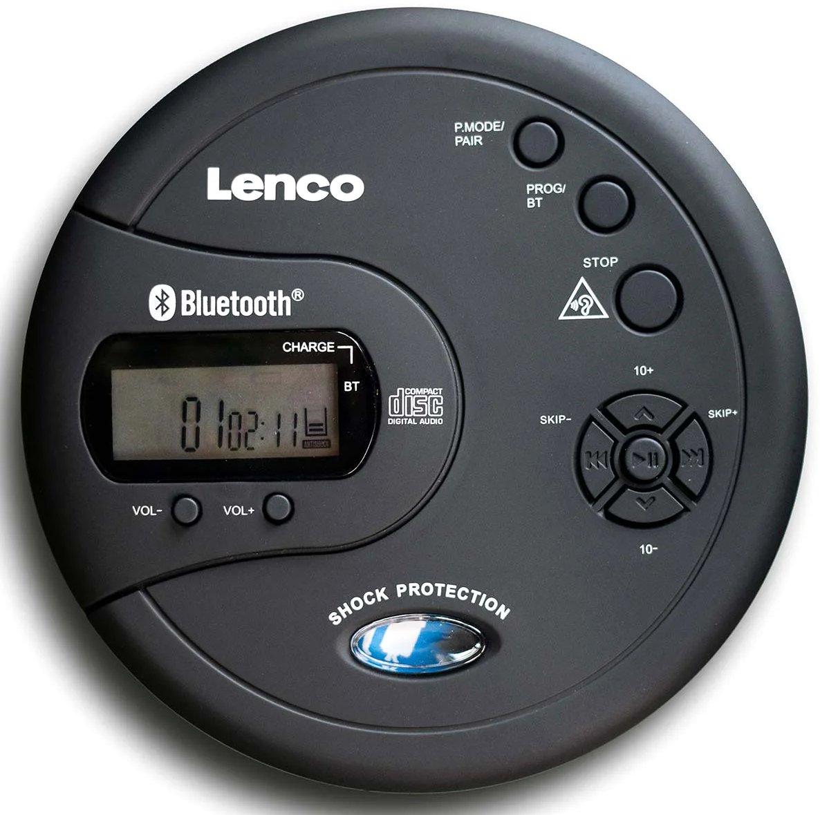 Tragbarer Bluetooth CD-MP3 Player mit Antishock Schwarz
