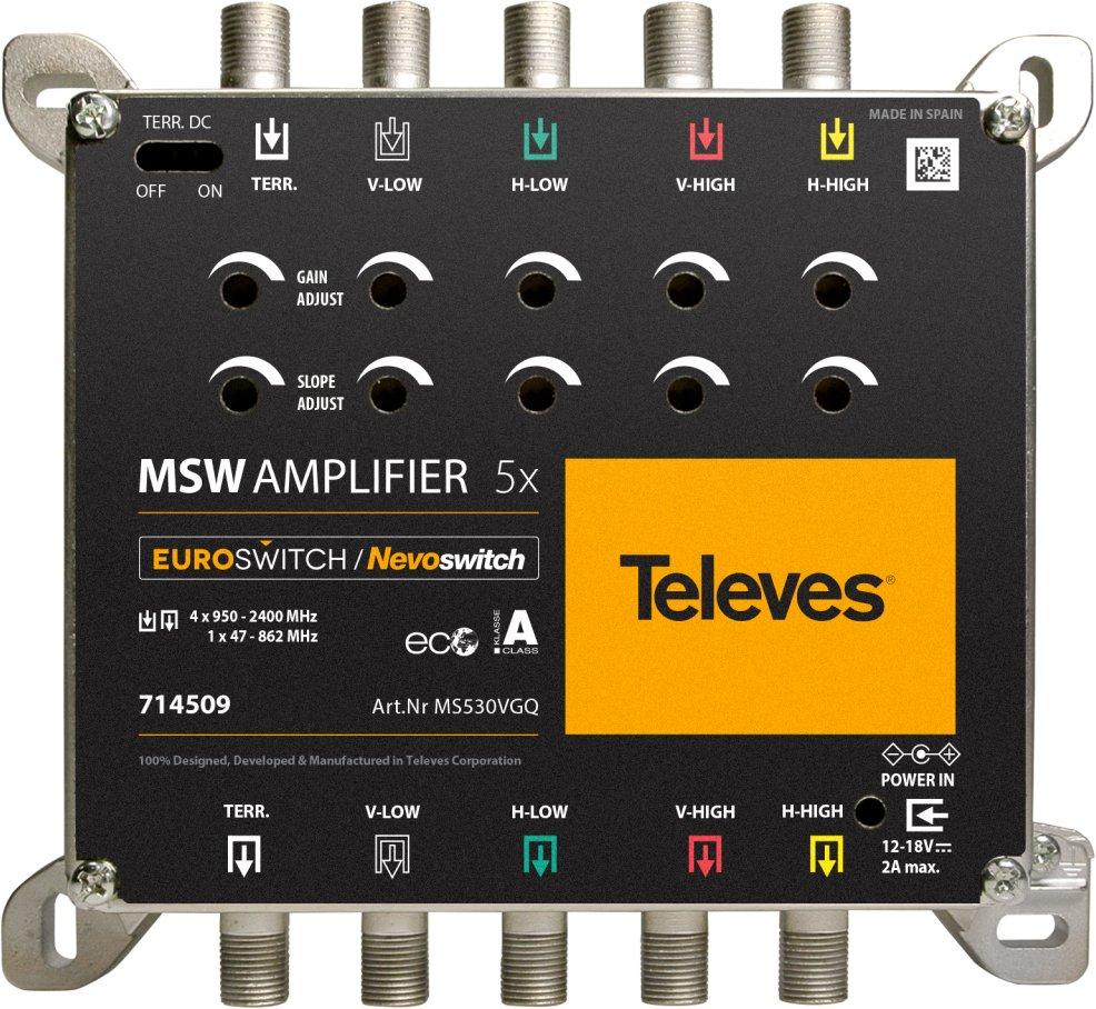 5-fach Verstärker Sat 25 dB terr. 27 dB für Nevo Switch Serie ohne NT