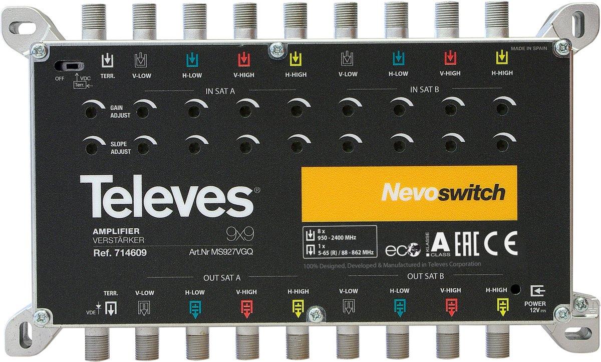 9-fach Verstärker Sat 25dB terr. 27dB für Nevo Switch Serie ohne NT