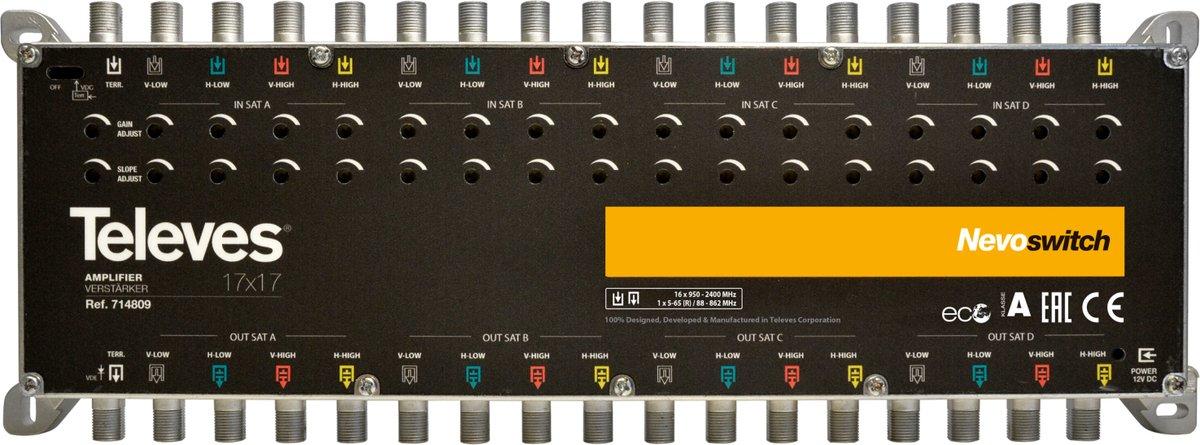 17-fach Verstärker Sat 25dB terr. 27dB für Nevo Switch Serie ohne NT