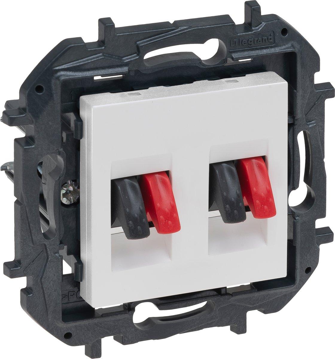 Niloe Step V4 Lautsprecherauslass mit Feder 2-fach Farbe: Ultraweiß