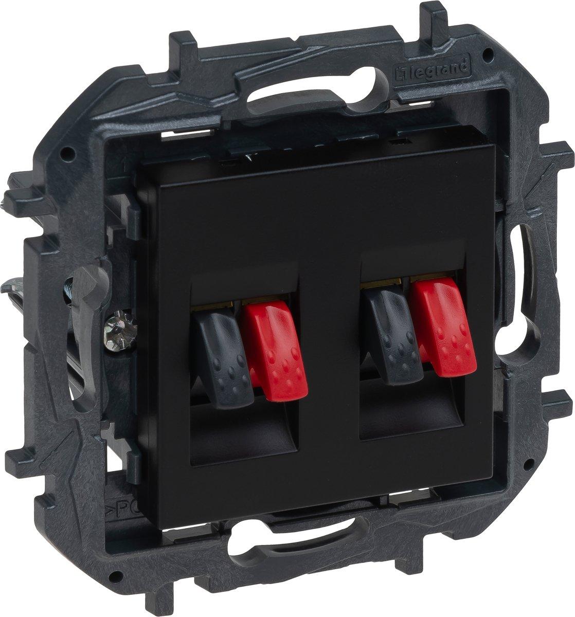 Niloe Step V4 Lautsprecherauslass mit Feder 2-fach Farbe: Schwarz