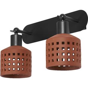 Wandleuchte Decor Clay Windows Wall 2XE27 braun