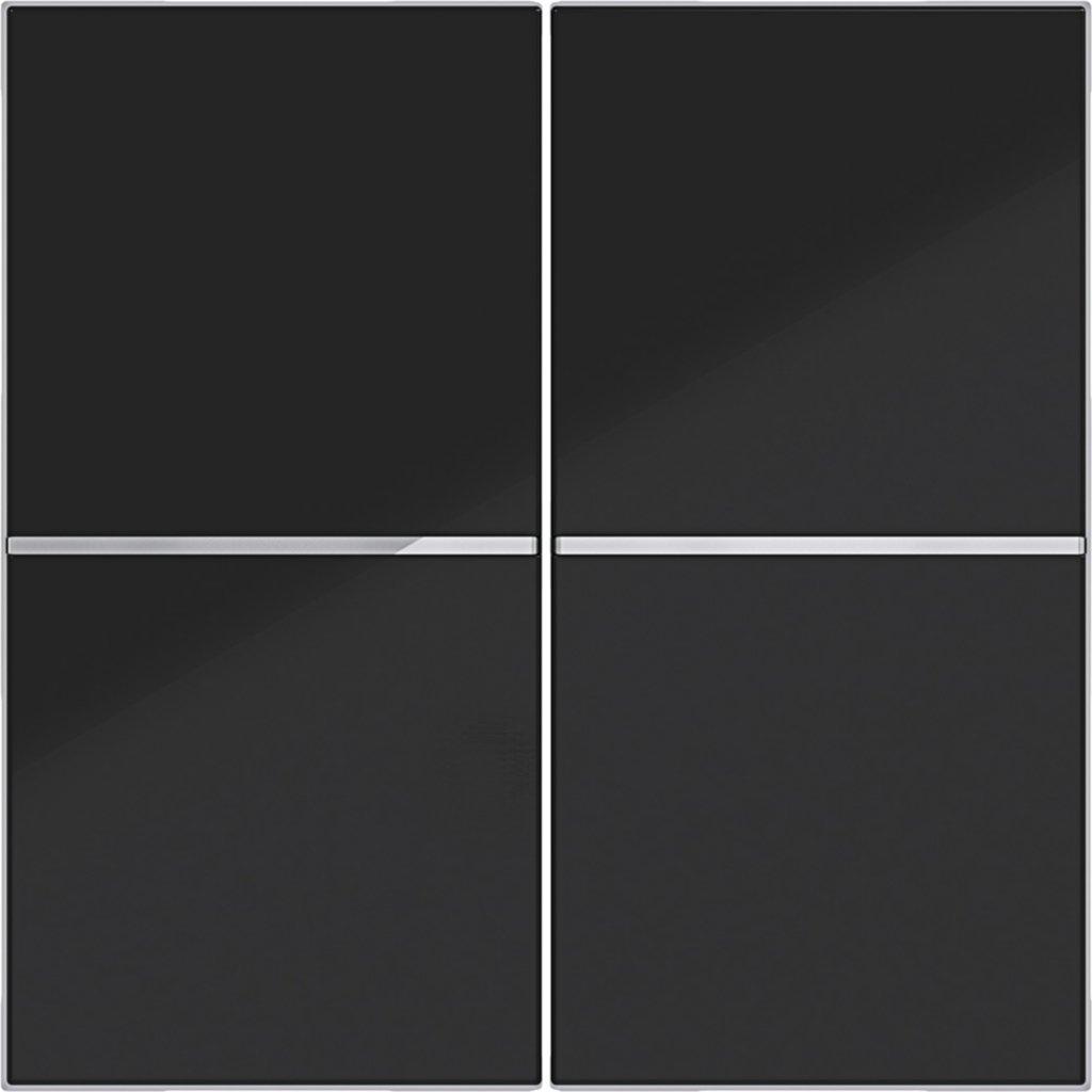 Abdeckung 2fach für Taster Matter vernetzbar A.x/C.x nachtschwarz glänzend
