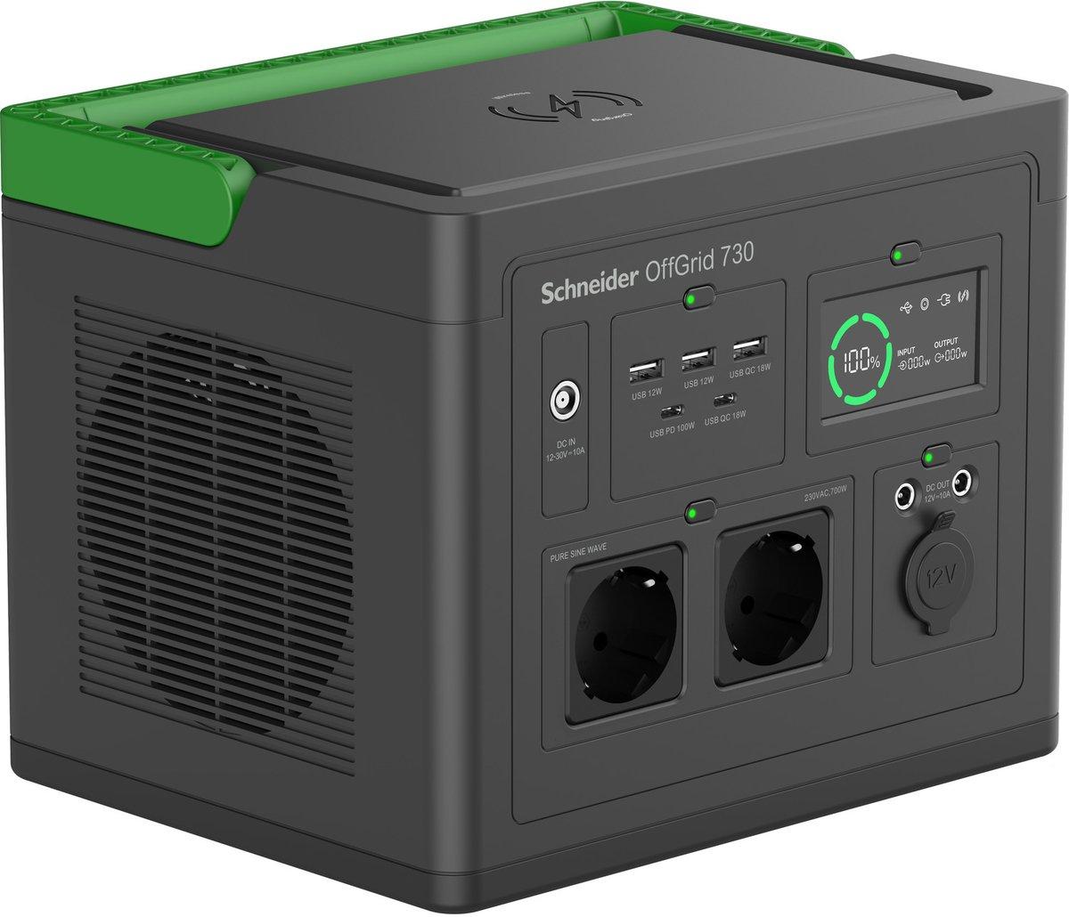 Tragbare OffGrid Powerstation 730 700W 738Wh Lithium-Ionen LCD 2 Schuko Ausgänge