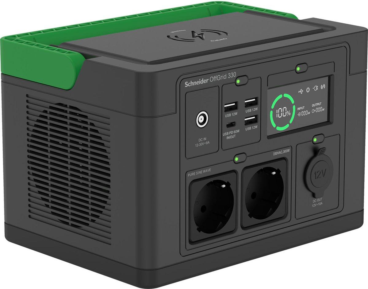 Tragbare OffGrid Powerstation 330 230V 332Wh Lithium-Ionen LCD 2 Schuko Ausgänge