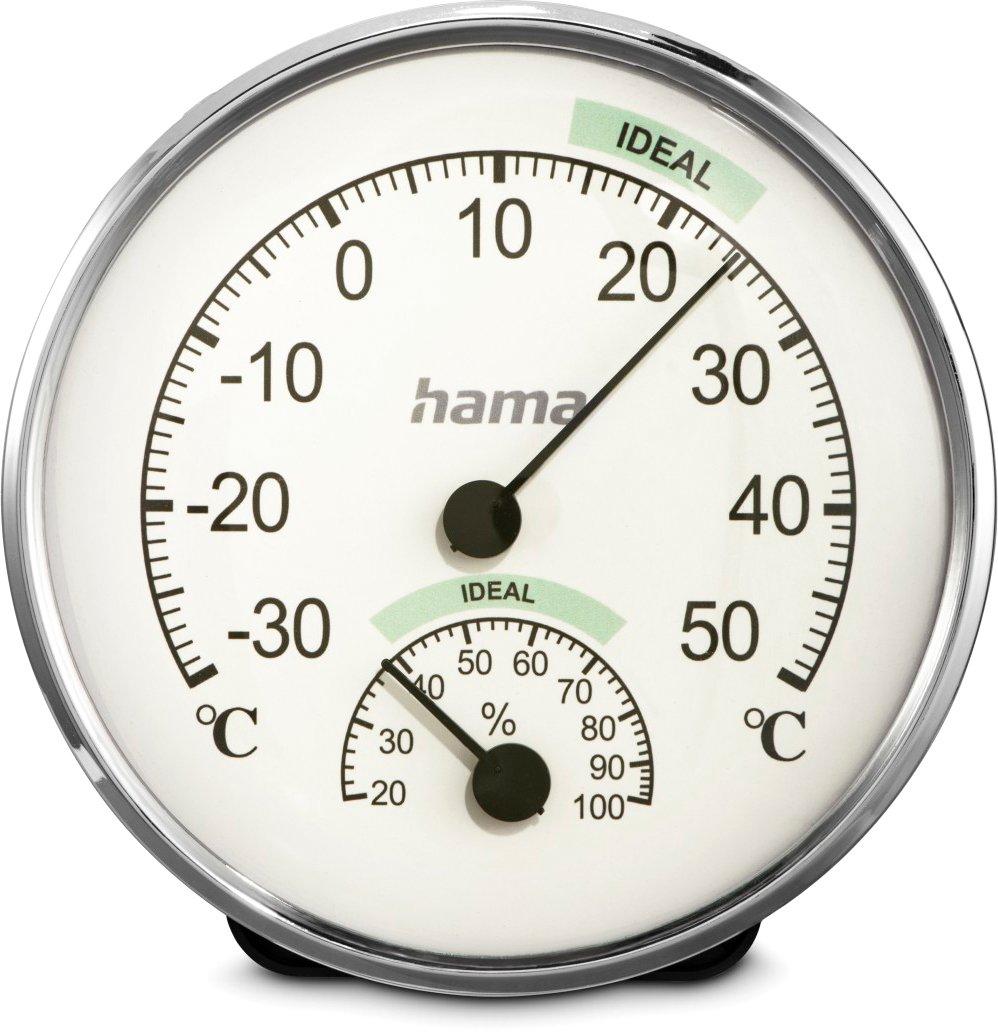 Thermometer und Hygrometer Chios Silber/Weiß