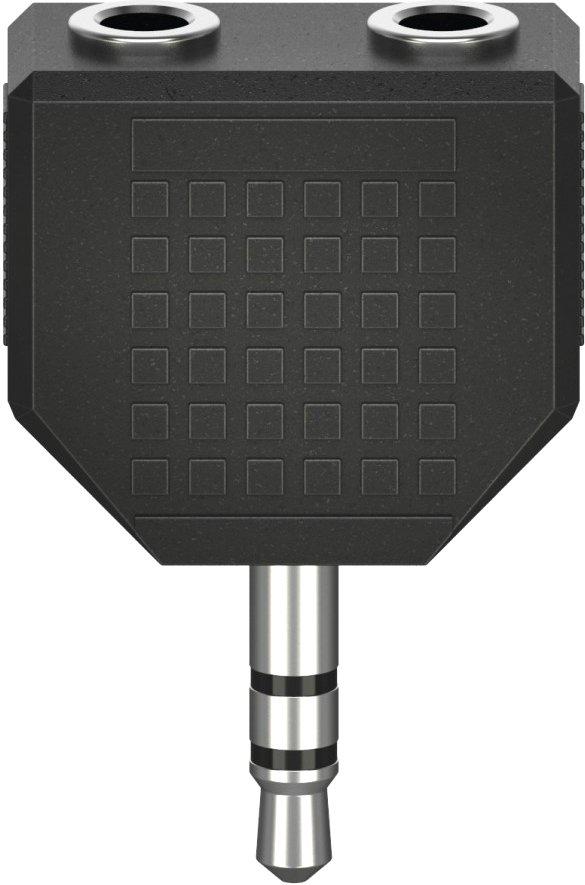 Audio-Adapter 3,5-mm-Klinken-St. - 2 x 3,5-mm-Klinken-Kupp. Stereo