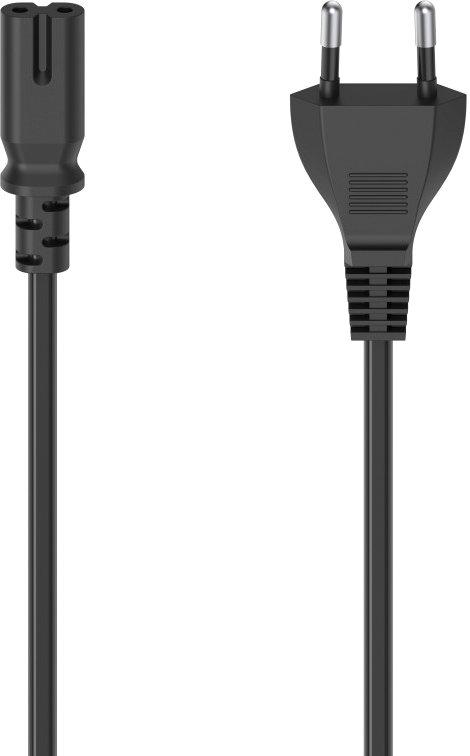 Netzkabel mit Eurostecker 2-Pin-Stecker Doppelnut/C7 1,5 m Schwarz