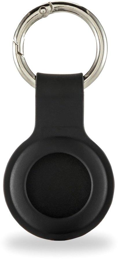 Schlüsselanhänger Fantastic Feel für Apple AirTag Silikon-Look Schwarz