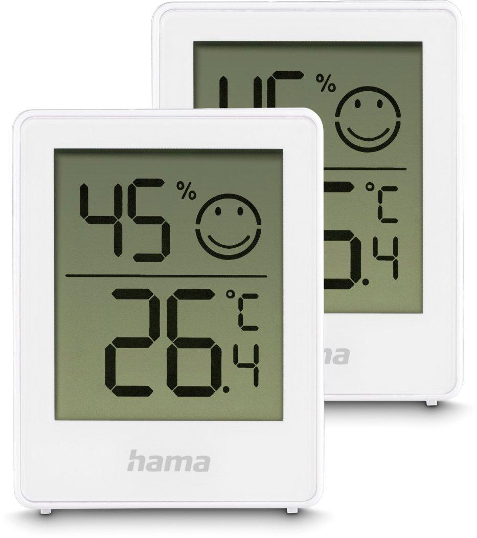 Thermometer und Hygrometer Baros digital für innen 2-er Set Weiß