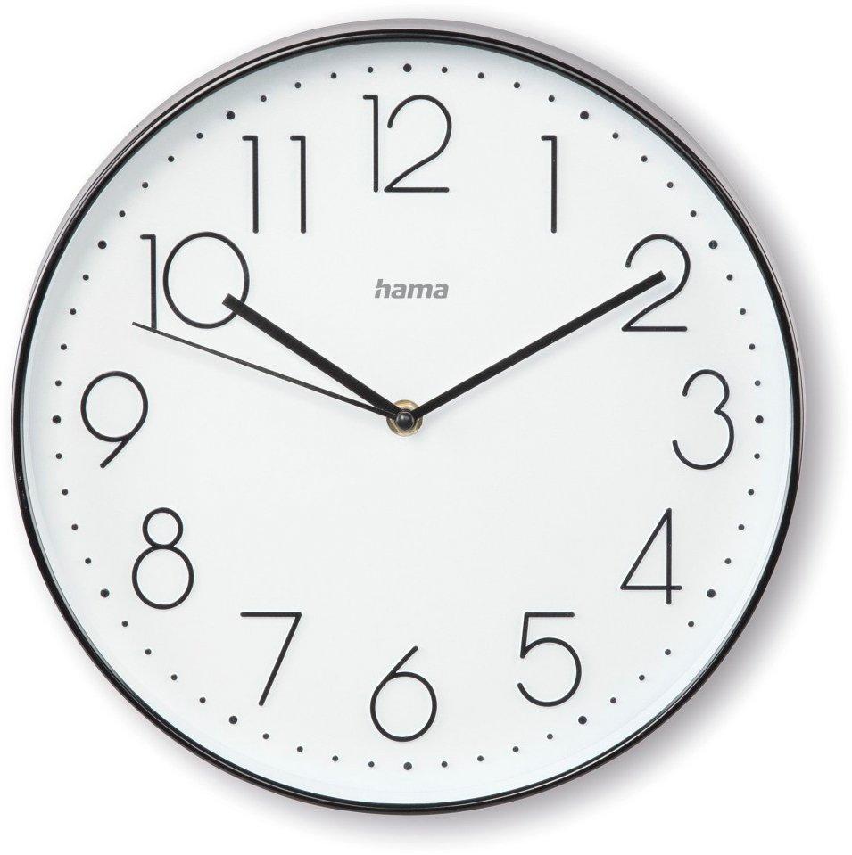 Wanduhr Korsika Ø 30 cm ohne Ticken Schwarz/Weiß