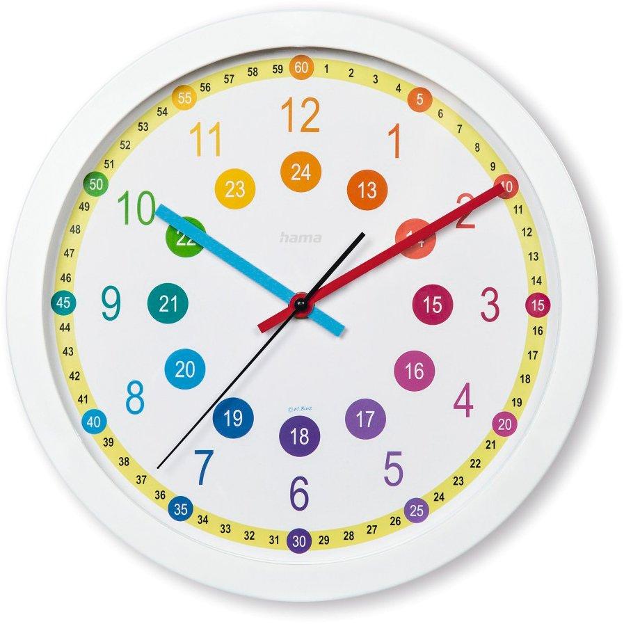 Kinder-Wanduhr Sal ohne Ticken für Kinderzimmer analog Ø 30 cm Bunt