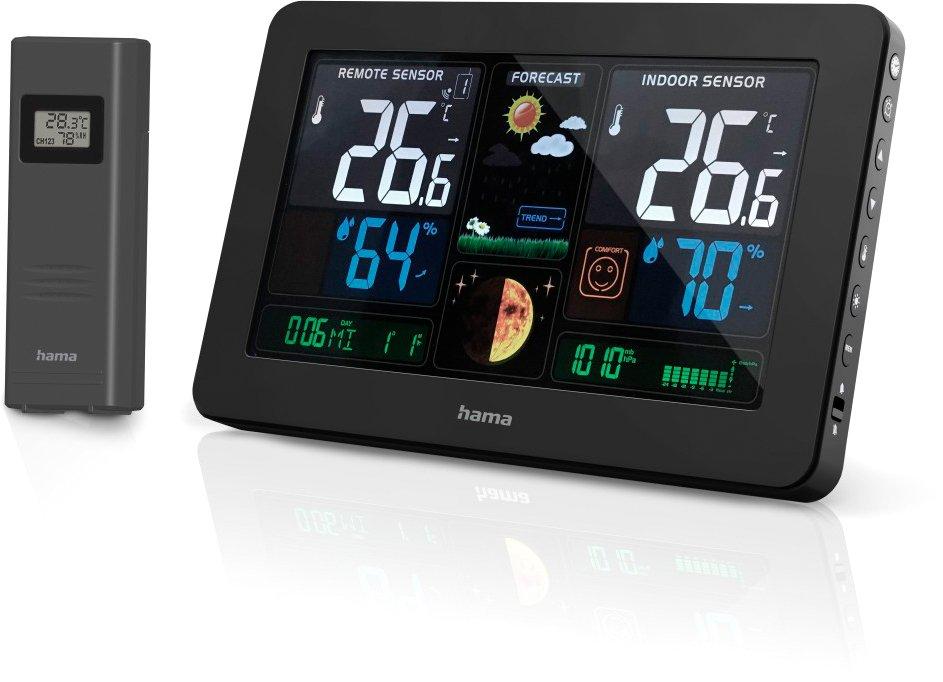 Wetterstation Premium mit LED-Farbdisplay und USB-Ladefunktion
