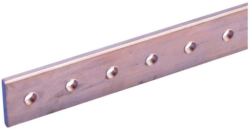 Kupferschiene mit Gewinde 12 mm x 4 mm x 990 mm M5-Gewinde