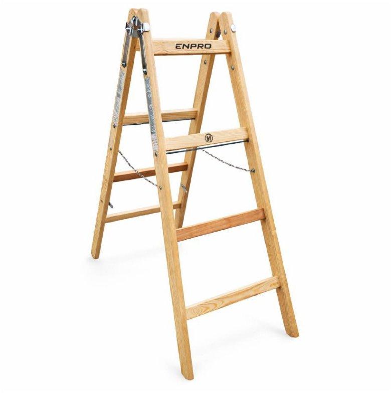 Holz Doppelleiter mit 4 Sprossen