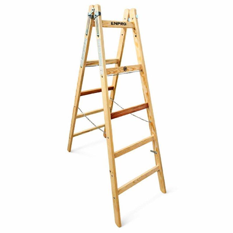 Holz Doppelleiter mit 5 Sprossen