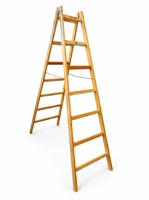 Holz Doppelleiter mit 7 Sprossen