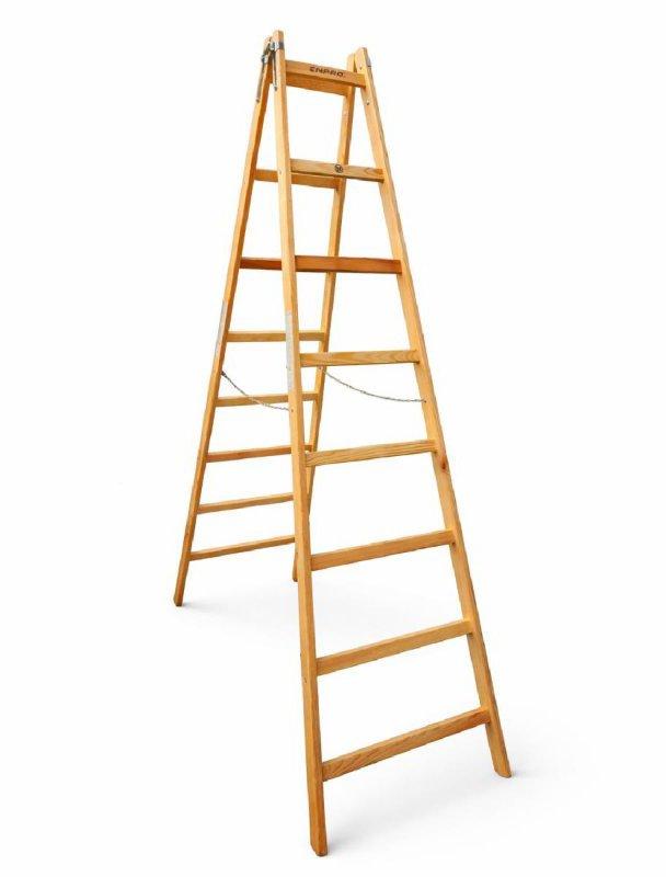 Holz Doppelleiter mit 8 Sprossen