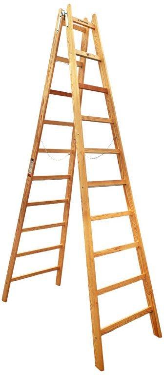 Holz Doppelleiter mit 10 Sprossen
