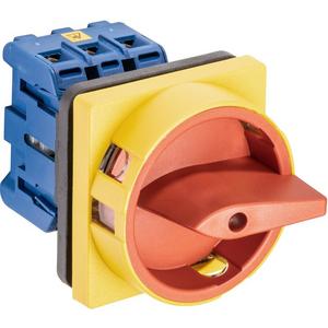 Hauptschalter 4polig 4-Loch-Befestigung Sperrvorrichtung rot-gelb