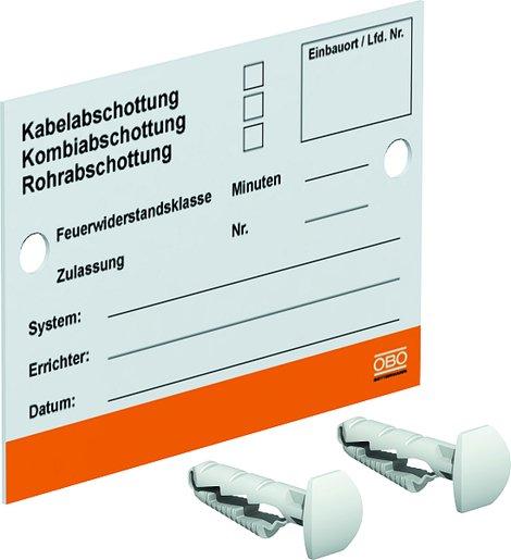 Kennzeichnungsschild für Abschottungs-Systeme