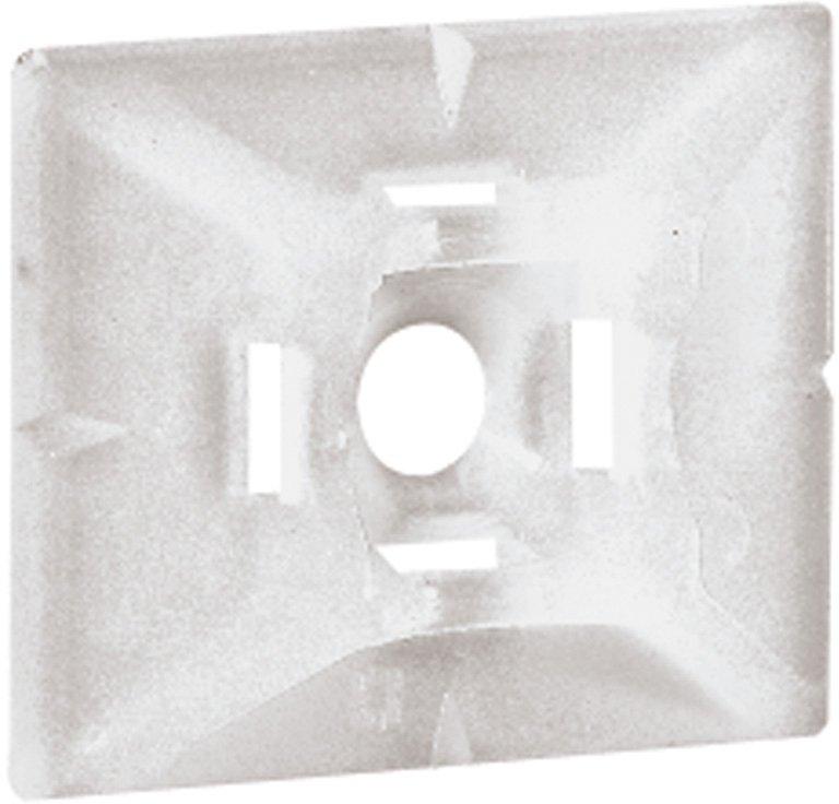 Klebesockel selbstklebend 30 x 25 mm farblos für Kabelbinder bis B=4,6mm