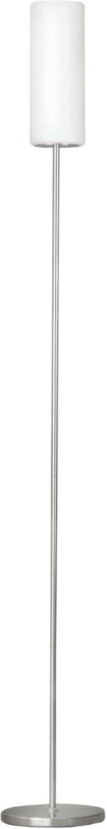 Stehleuchte und Fußschalter E27 1x100W nickel-matt/glas opal TROY 3