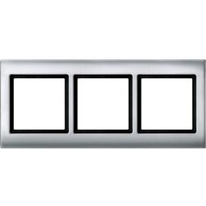 Abdeckrahmen Feuchtraum 3-fach Alu glänzend AQUADESIGN