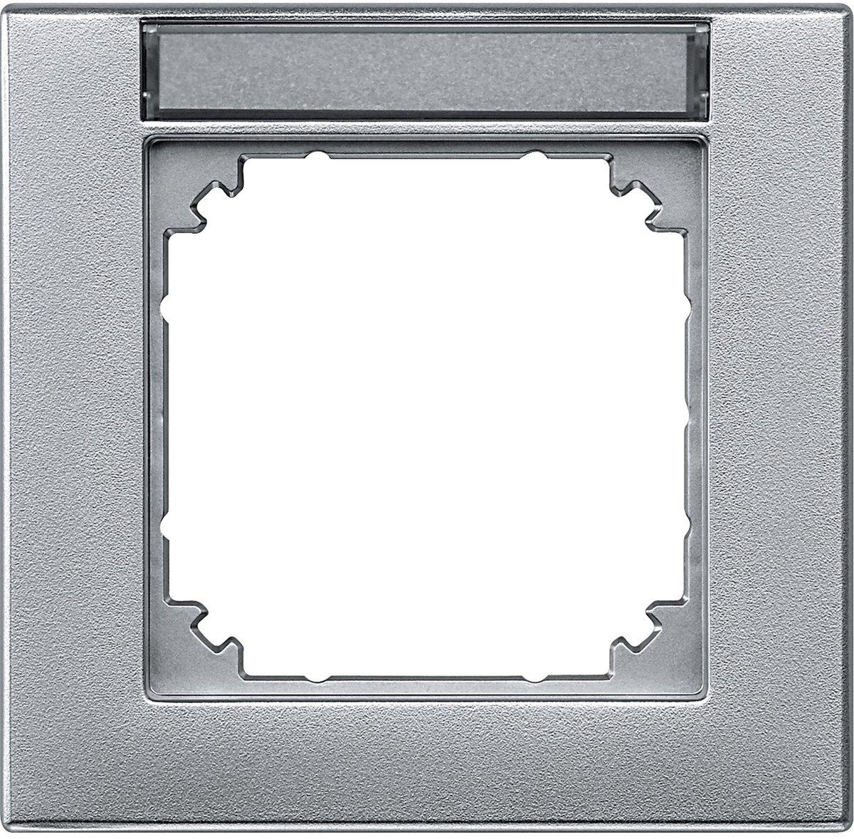 Abdeckrahmen 1-fach beschriftbar aluminium matt