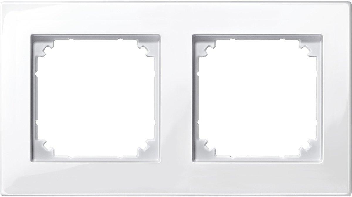 Abdeckrahmen 2-fach bündiger Einbau polarweiß glänzend