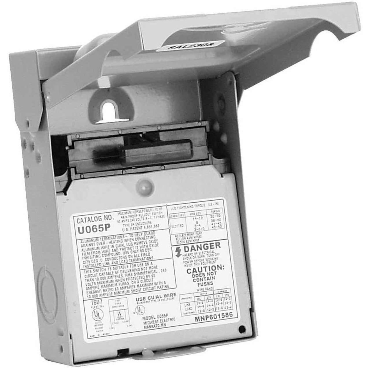 U065P 60A UNFUSED PULLOUT AC DIS CSA