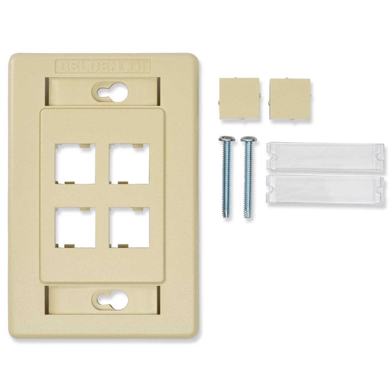 AX101437 4-PORT MDVO FACE PLATE WHITE