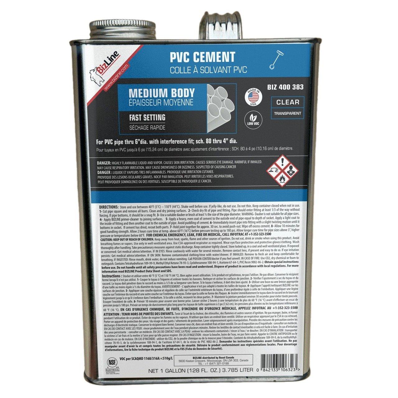 400383 CLEAR PVC CEMENT MEDIUM 3.8 L