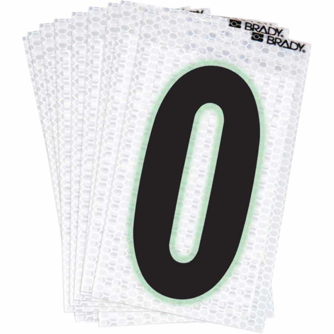 3000-0 BRADY 2" SELF ADHESIVE NUMBER 0 1