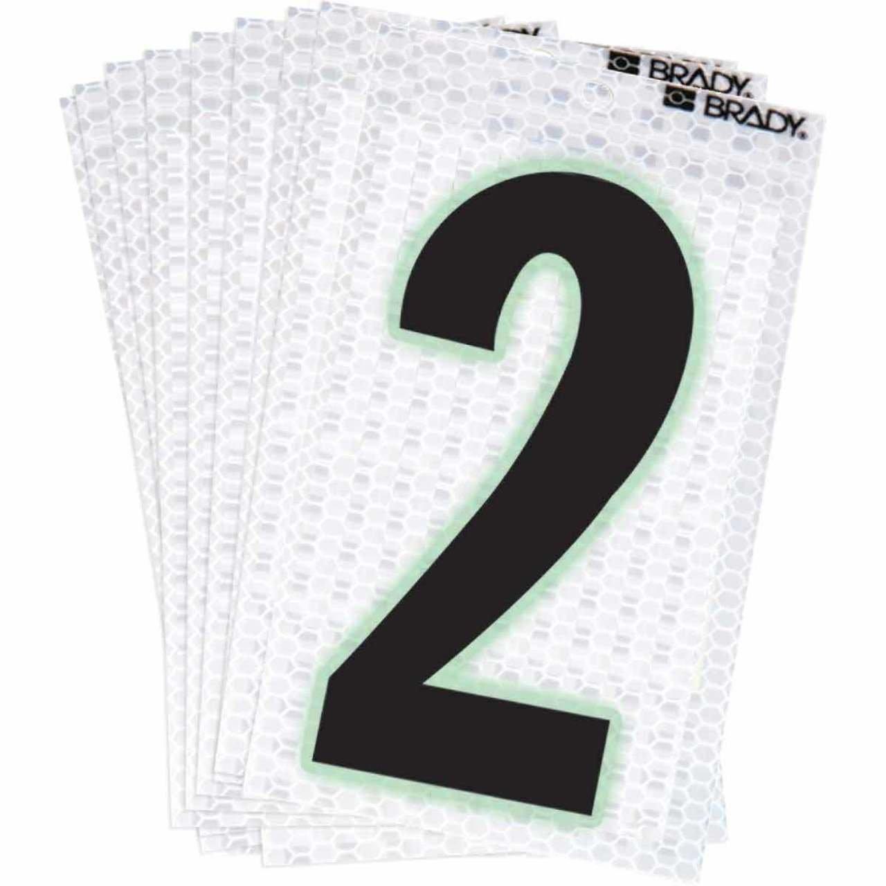 3000-2 BRADY 2" SELF ADHESIVE NUMBER 2 1