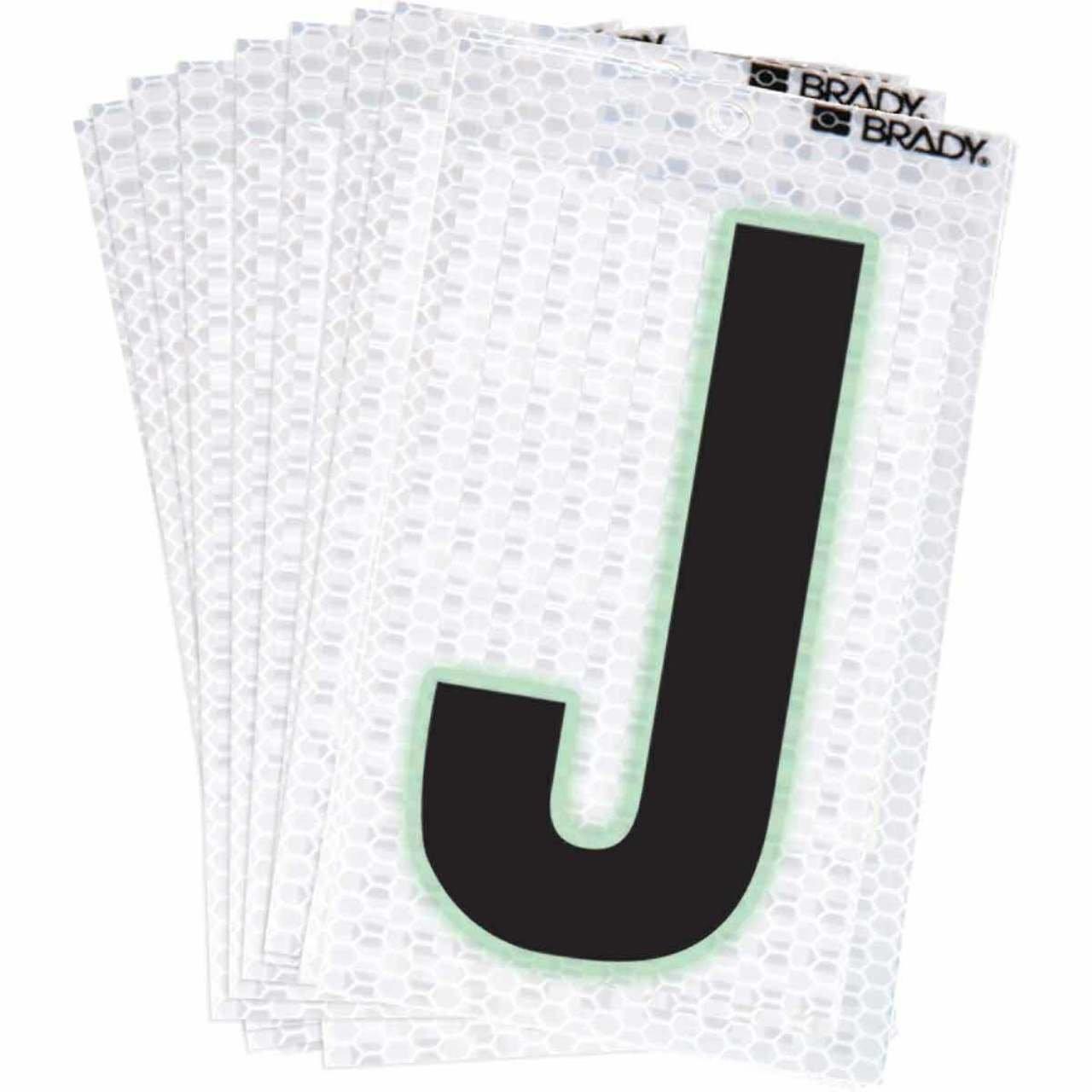 3000-J BRADY 2" SELF ADH LETTER J 10/PK