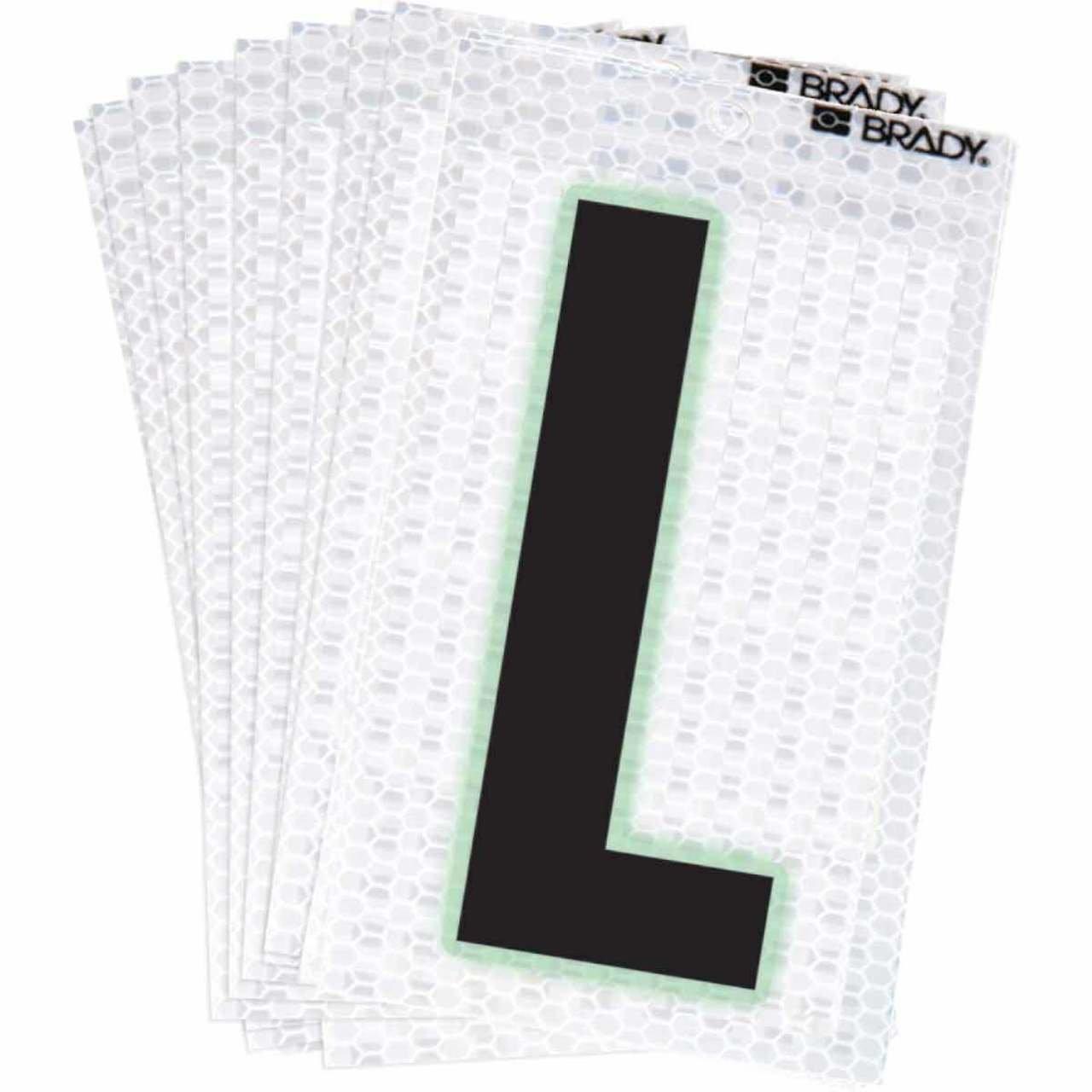 3000-L BRADY 2" SELF ADH LETTER L 10/PK