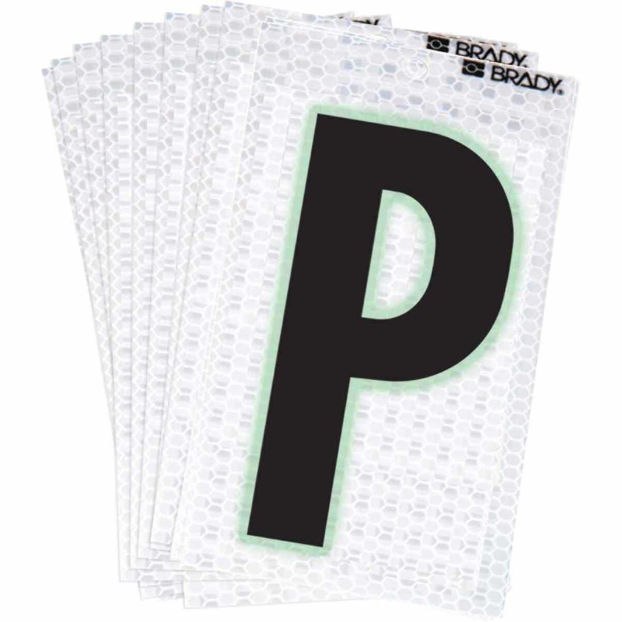 3000-P BRADY 2" SELF ADH LETTER P 10/PK