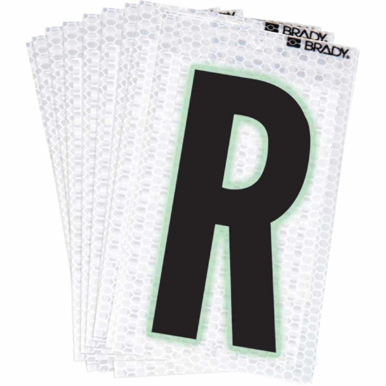 3000-R BRADY 2" SELF ADH LETTER R 10/PK