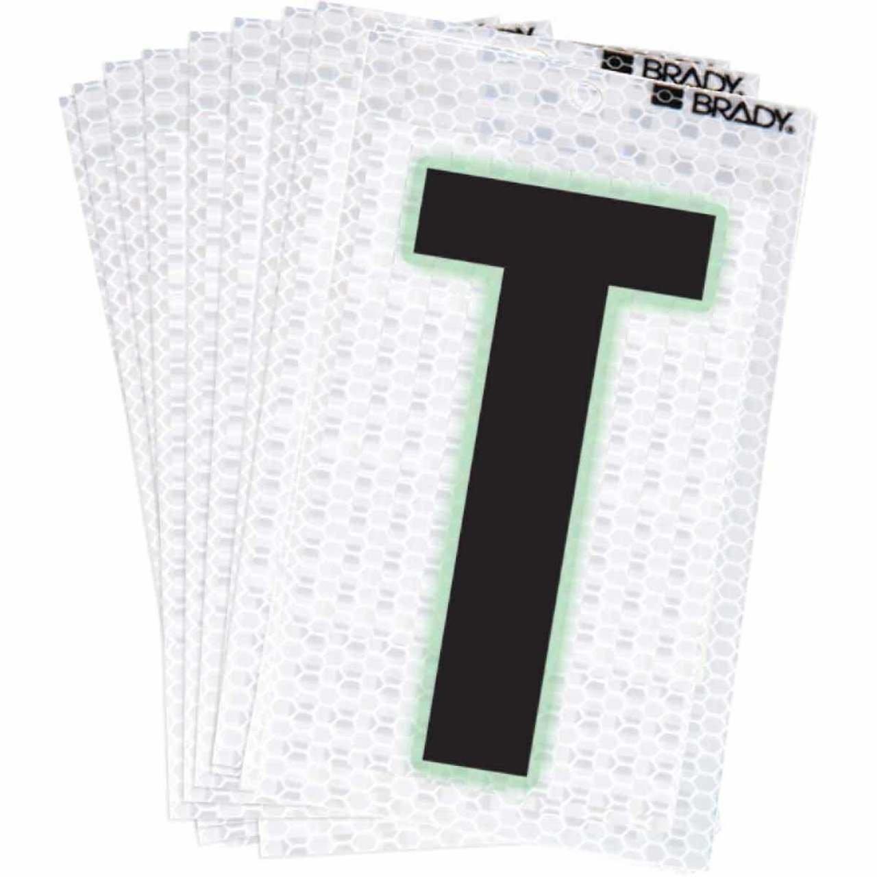 3000-T BRADY 2" SELF ADH LETTER T 10/PK