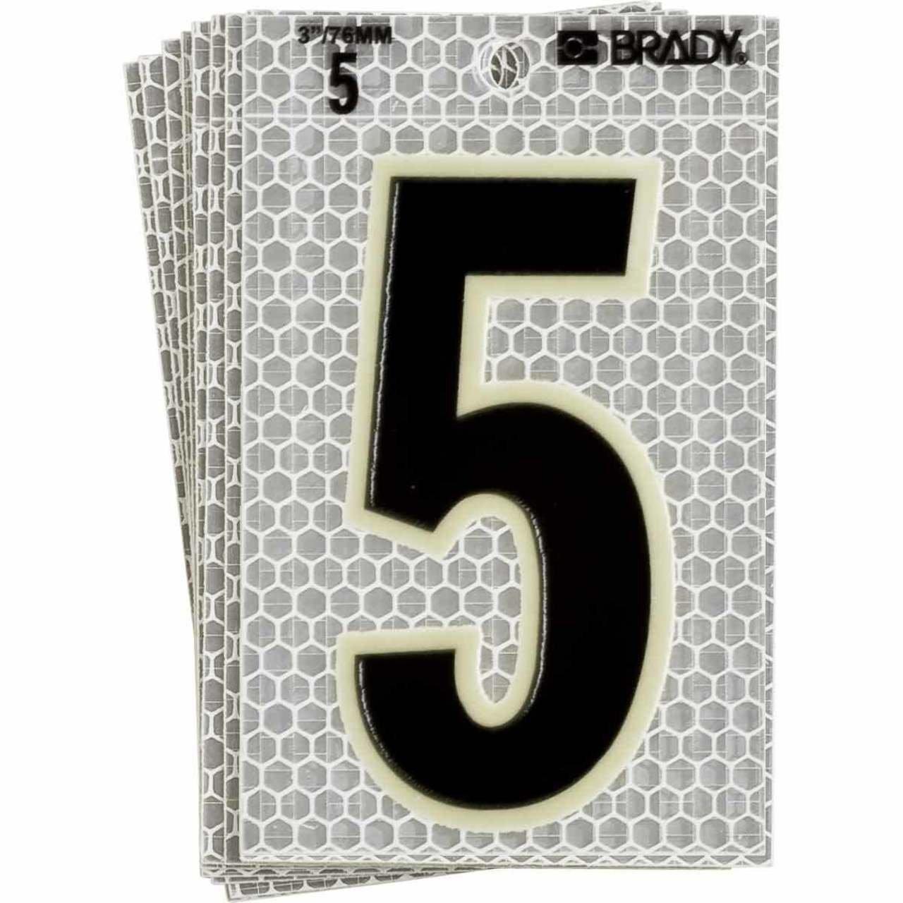 3010-5 BRADY 3" SELF ADHESIVE NUMBER 5 1