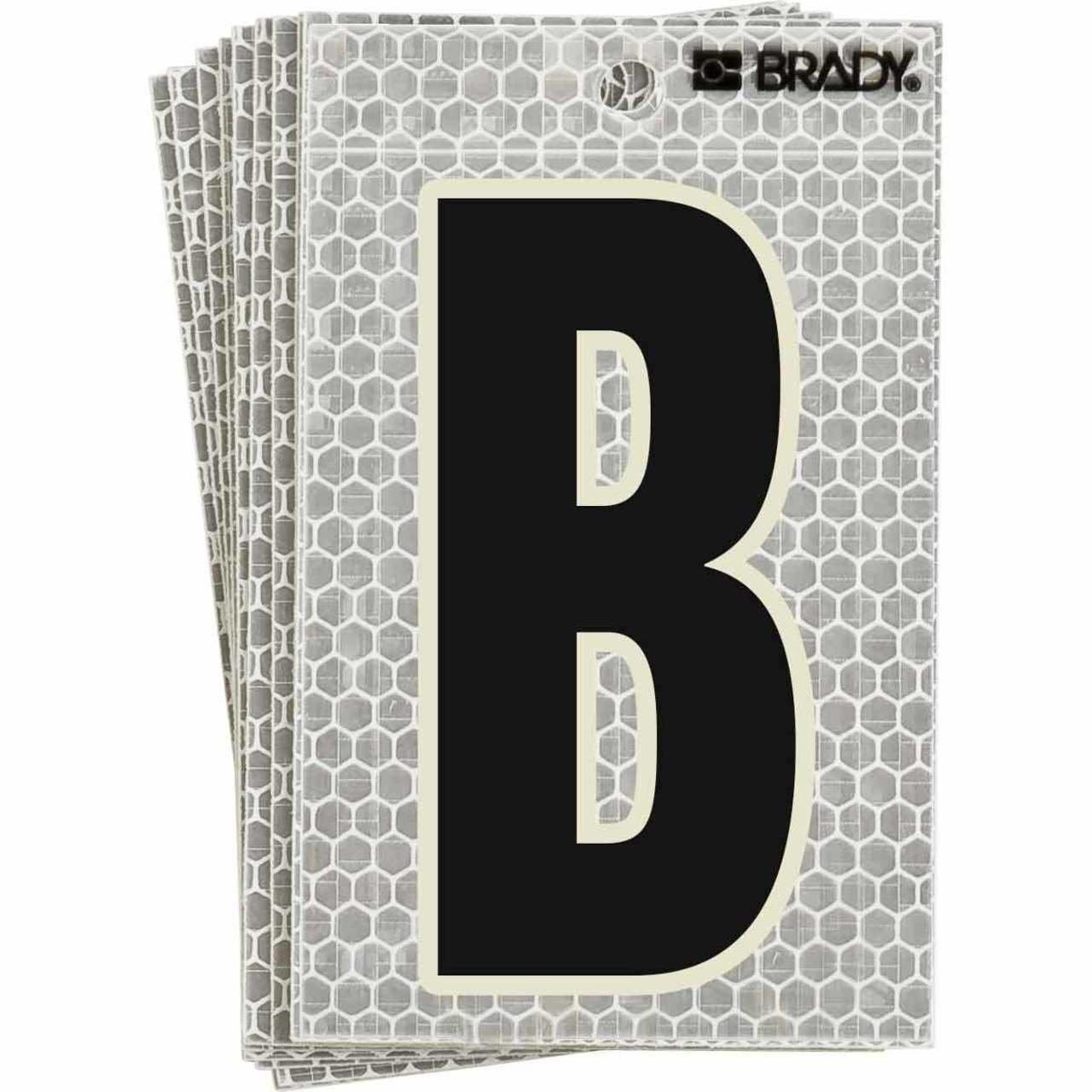 3010-B BRADY 3" SELF ADH LETTER B 10/PK