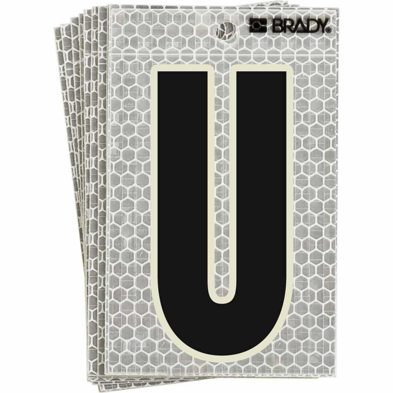 3010-U BRADY 3" SELF ADH LETTER U 10/PK