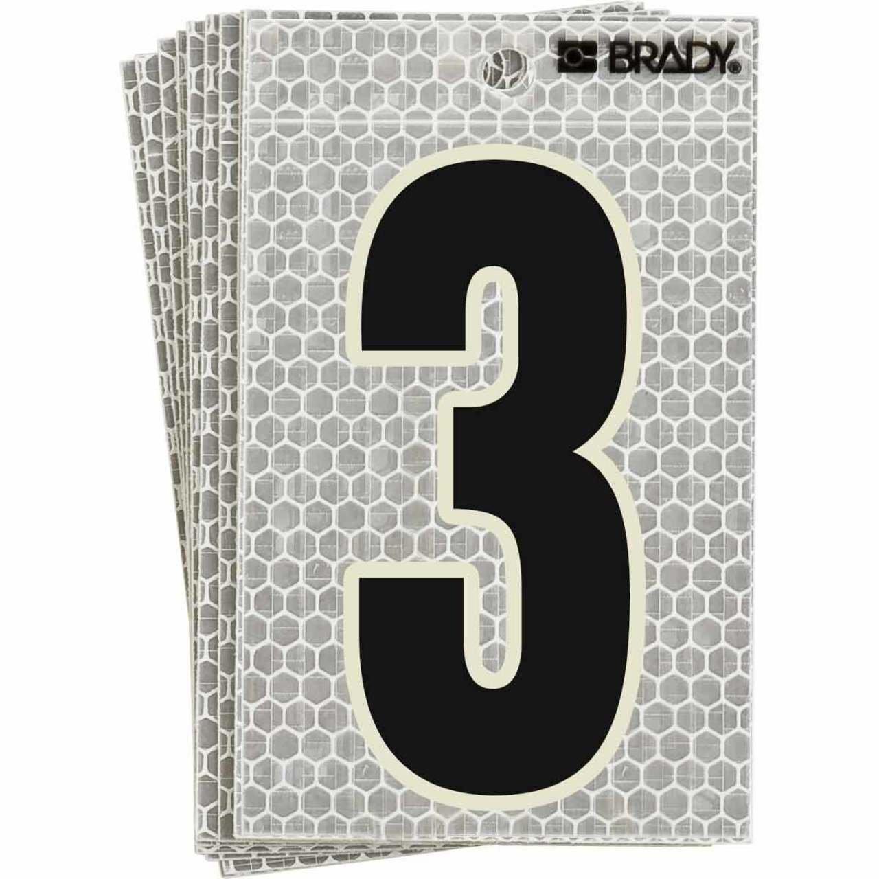 3020-3 BRADY 5" SELF ADHESIVE NUMBER 3 1